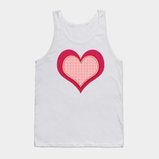 Layered Felt and Fabric With Stitching Heart Shape Valentine Tank Top